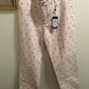 Tommy Hilfiger Pants Women's 14 Hampton Stretch Slim Chinos NWT Flowers